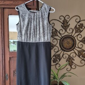 Loft Black and White Sleeveless Dress